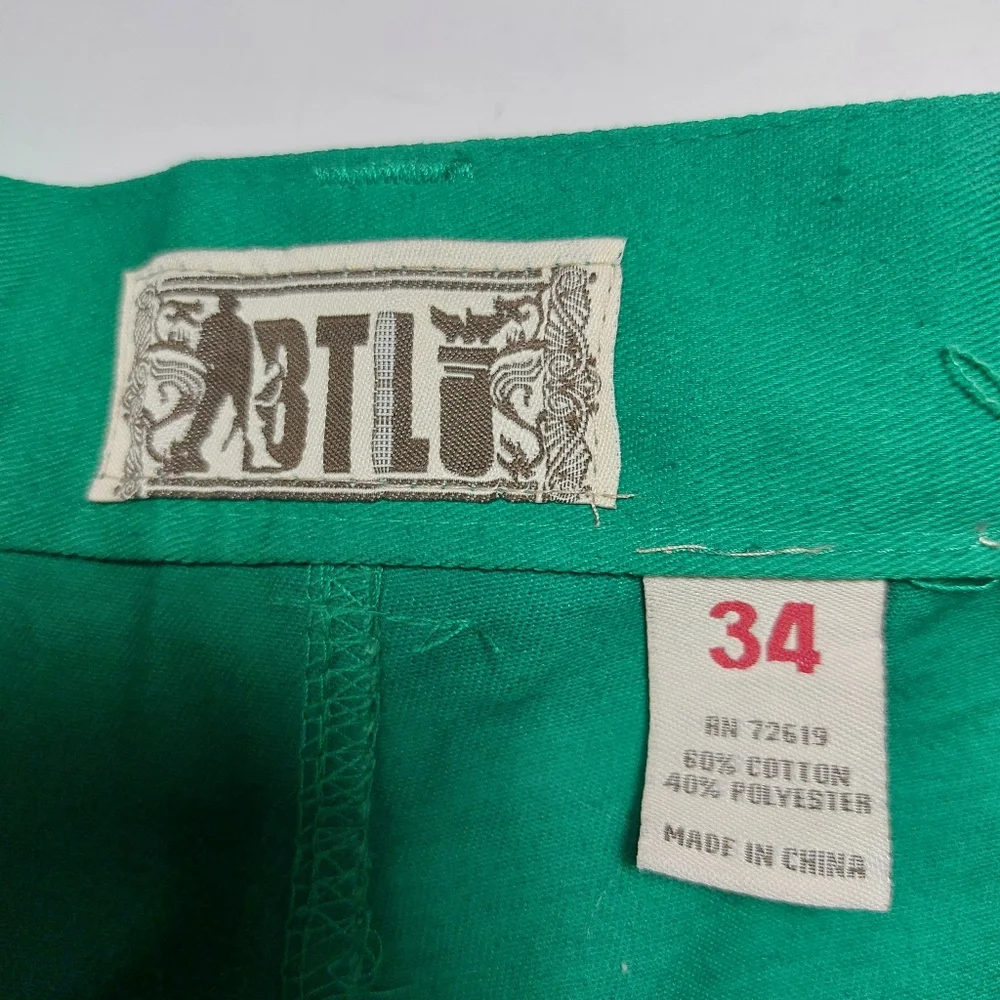 BTL Vintage Y2K Bright Green Cargo Shorts Size Mens 34